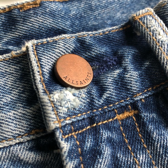 AllSaints Betty Denim Mini Skirt Size 2 - Picture 6 of 8